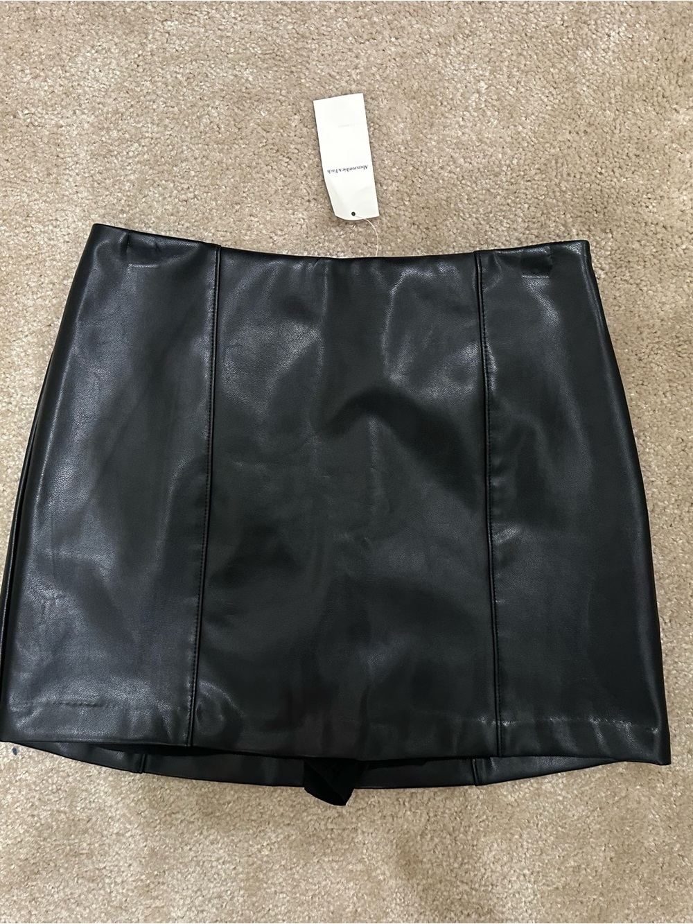 Abercrombie Faux Leather Black Mini Skort